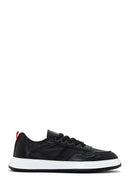 Erkek Siyah Bağcıklı Deri Sneaker | Derimod Erkek Siyah Bağcıklı Deri Sneaker | Derimod