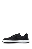 Erkek Siyah Bağcıklı Deri Sneaker | Derimod Erkek Siyah Bağcıklı Deri Sneaker | Derimod