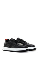 Erkek Siyah Bağcıklı Deri Sneaker | Derimod Erkek Siyah Bağcıklı Deri Sneaker | Derimod
