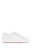 Erkek Beyaz Bağcıklı Deri Sneaker | Derimod Erkek Beyaz Bağcıklı Deri Sneaker | Derimod