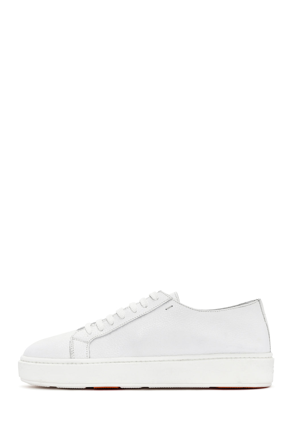 Erkek Beyaz Bağcıklı Deri Sneaker