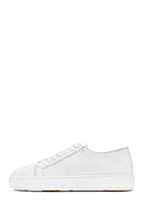 Erkek Beyaz Bağcıklı Deri Sneaker | Derimod Erkek Beyaz Bağcıklı Deri Sneaker | Derimod