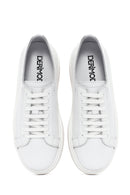 Erkek Beyaz Bağcıklı Deri Sneaker | Derimod Erkek Beyaz Bağcıklı Deri Sneaker | Derimod