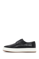 Erkek Siyah Bağcıklı Deri Sneaker | Derimod Erkek Siyah Bağcıklı Deri Sneaker | Derimod