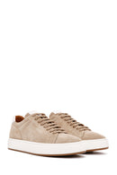 Erkek Bej Bağcıklı Süet Deri Sneaker | Derimod Erkek Bej Bağcıklı Süet Deri Sneaker | Derimod