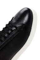 Erkek Siyah Bağcıklı Deri Sneaker | Derimod Erkek Siyah Bağcıklı Deri Sneaker | Derimod