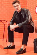 Men's Black Tasseled Leather Loafer | Derimod Men's Black Tasseled Leather Loafer | Derimod