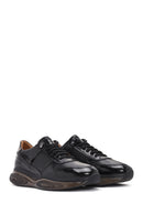 Men's Black Thick Sole Lace Up Leather Sneaker | Derimod Men's Black Thick Sole Lace Up Leather Sneaker | Derimod