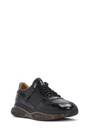 Men's Black Thick Sole Lace Up Leather Sneaker | Derimod Men's Black Thick Sole Lace Up Leather Sneaker | Derimod