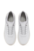 Erkek Beyaz Bağcıklı Deri Sneaker | Derimod Erkek Beyaz Bağcıklı Deri Sneaker | Derimod