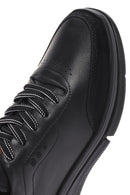Erkek Siyah Bağcıklı Kalın Tabanlı Deri Sneaker | Derimod Erkek Siyah Bağcıklı Kalın Tabanlı Deri Sneaker | Derimod
