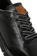 Erkek Siyah Bağcıklı Kalın Tabanlı Deri Sneaker | Derimod Erkek Siyah Bağcıklı Kalın Tabanlı Deri Sneaker | Derimod