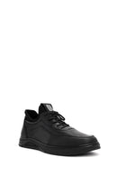 Erkek Siyah Bağcıklı Deri Sneaker | Derimod Erkek Siyah Bağcıklı Deri Sneaker | Derimod