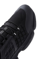 Erkek Siyah Bağcıklı Kalın Tabanlı Deri Sneaker | Derimod Erkek Siyah Bağcıklı Kalın Tabanlı Deri Sneaker | Derimod