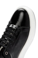 Erkek Siyah Bağcıklı Rugan Deri Sneaker | Derimod Erkek Siyah Bağcıklı Rugan Deri Sneaker | Derimod