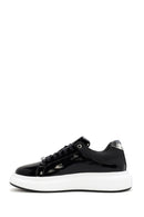 Erkek Siyah Bağcıklı Rugan Deri Sneaker | Derimod Erkek Siyah Bağcıklı Rugan Deri Sneaker | Derimod