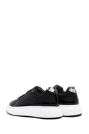 Erkek Siyah Bağcıklı Rugan Deri Sneaker | Derimod Erkek Siyah Bağcıklı Rugan Deri Sneaker | Derimod