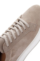 Erkek Bej Kalın Tabanlı Bağcıklı Süet Deri Sneaker | Derimod Erkek Bej Kalın Tabanlı Bağcıklı Süet Deri Sneaker | Derimod