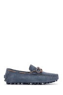 Men's Blue Suede Leather Casual Loafer | Derimod Men's Blue Suede Leather Casual Loafer | Derimod