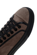 Erkek Vizon Bağcıklı Süet Deri Sneaker | Derimod Erkek Vizon Bağcıklı Süet Deri Sneaker | Derimod