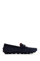 Men's Navy Blue Suede Leather Loafer | Derimod Men's Navy Blue Suede Leather Loafer | Derimod