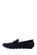 Men's Navy Blue Suede Leather Loafer | Derimod Men's Navy Blue Suede Leather Loafer | Derimod
