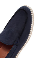 Men's Navy Blue Nubuck Leather Casual Loafer | Derimod Men's Navy Blue Nubuck Leather Casual Loafer | Derimod