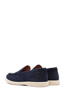 Men's Navy Blue Nubuck Leather Casual Loafer | Derimod Men's Navy Blue Nubuck Leather Casual Loafer | Derimod
