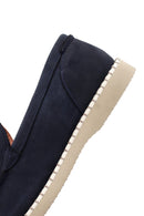 Men's Navy Blue Nubuck Leather Casual Loafer | Derimod Men's Navy Blue Nubuck Leather Casual Loafer | Derimod