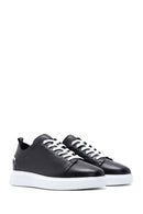 Erkek Siyah Bağcıklı Deri Sneaker | Derimod Erkek Siyah Bağcıklı Deri Sneaker | Derimod