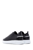 Erkek Siyah Bağcıklı Deri Sneaker | Derimod Erkek Siyah Bağcıklı Deri Sneaker | Derimod