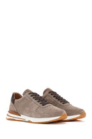 Men's Mink Lace-Up Suede Leather Sneaker | Derimod Men's Mink Lace-Up Suede Leather Sneaker | Derimod