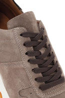 Men's Mink Lace-Up Suede Leather Sneaker | Derimod Men's Mink Lace-Up Suede Leather Sneaker | Derimod
