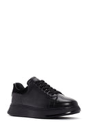 Erkek Siyah Bağcıklı Kalın Tabanlı Deri Sneaker | Derimod Erkek Siyah Bağcıklı Kalın Tabanlı Deri Sneaker | Derimod