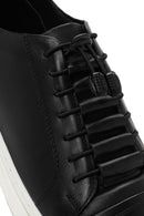 Erkek Siyah Bağcıklı Deri Sneaker | Derimod Erkek Siyah Bağcıklı Deri Sneaker | Derimod