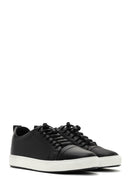 Erkek Siyah Bağcıklı Deri Sneaker | Derimod Erkek Siyah Bağcıklı Deri Sneaker | Derimod