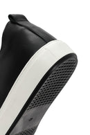 Erkek Siyah Bağcıklı Deri Sneaker | Derimod Erkek Siyah Bağcıklı Deri Sneaker | Derimod