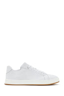 Erkek Beyaz Bağcıklı Deri Sneaker | Derimod Erkek Beyaz Bağcıklı Deri Sneaker | Derimod