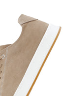 Men's Beige Lace-Up Nubuck Leather Sneaker | Derimod Men's Beige Lace-Up Nubuck Leather Sneaker | Derimod