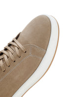 Men's Beige Lace-Up Nubuck Leather Sneaker | Derimod Men's Beige Lace-Up Nubuck Leather Sneaker | Derimod