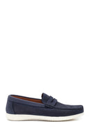 Erkek Lacivert Nubuk Deri Casual Loafer | Derimod Erkek Lacivert Nubuk Deri Casual Loafer | Derimod