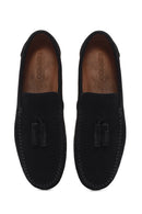 Men's Black Tassel Suede Leather Loafer | Derimod Men's Black Tassel Suede Leather Loafer | Derimod