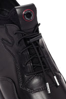 Erkek Siyah Bağcıklı Deri Sneaker | Derimod Erkek Siyah Bağcıklı Deri Sneaker | Derimod