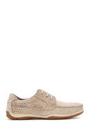 Men's Beige Lace-Up Nubuck Leather Casual Shoes | Derimod Men's Beige Lace-Up Nubuck Leather Casual Shoes | Derimod