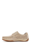 Men's Beige Lace-Up Nubuck Leather Casual Shoes | Derimod Men's Beige Lace-Up Nubuck Leather Casual Shoes | Derimod