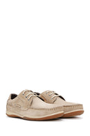 Men's Beige Lace-Up Nubuck Leather Casual Shoes | Derimod Men's Beige Lace-Up Nubuck Leather Casual Shoes | Derimod