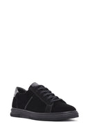 Men's Black Lace-Up Suede Leather Sneaker | Derimod Men's Black Lace-Up Suede Leather Sneaker | Derimod