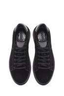 Men's Black Lace-Up Suede Leather Sneaker | Derimod Men's Black Lace-Up Suede Leather Sneaker | Derimod