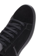 Men's Black Lace-Up Suede Leather Sneaker | Derimod Men's Black Lace-Up Suede Leather Sneaker | Derimod