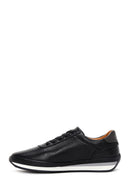 Erkek Siyah Bağcıklı Deri Casual Sneaker | Derimod Erkek Siyah Bağcıklı Deri Casual Sneaker | Derimod